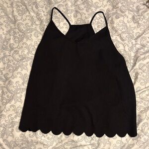 SHEIN Elegant Black Scalloped open back